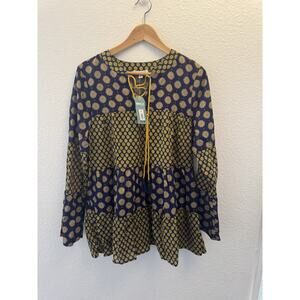 EarthBound Blouse Womens S Floral Ruffle Rael Tiered Peasant Boho S